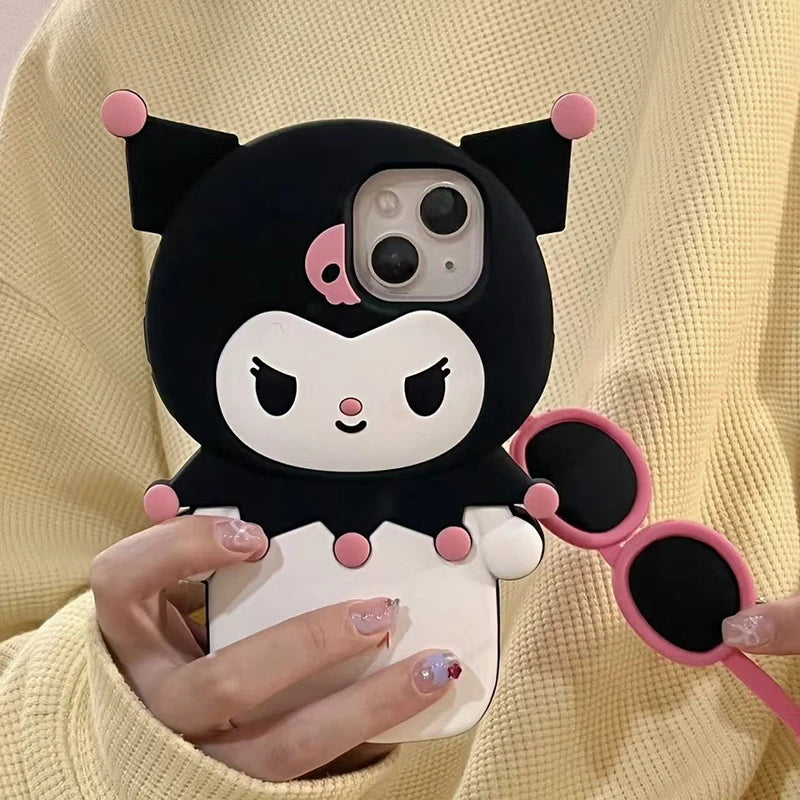 Kawaii 3D Cartoon Kuromi My Melody Soft Phone Case