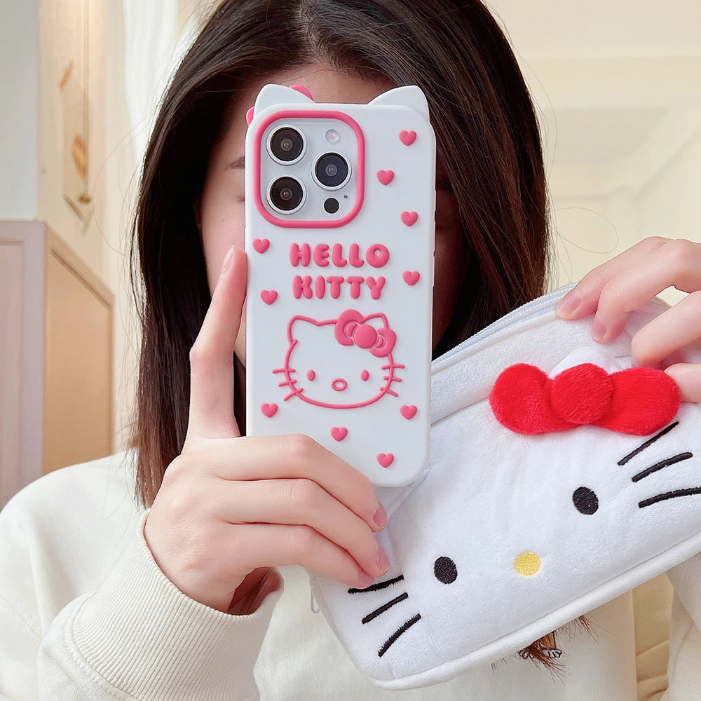Cartoon Bow Love Hello Kitty Soft Silicone Phone Case