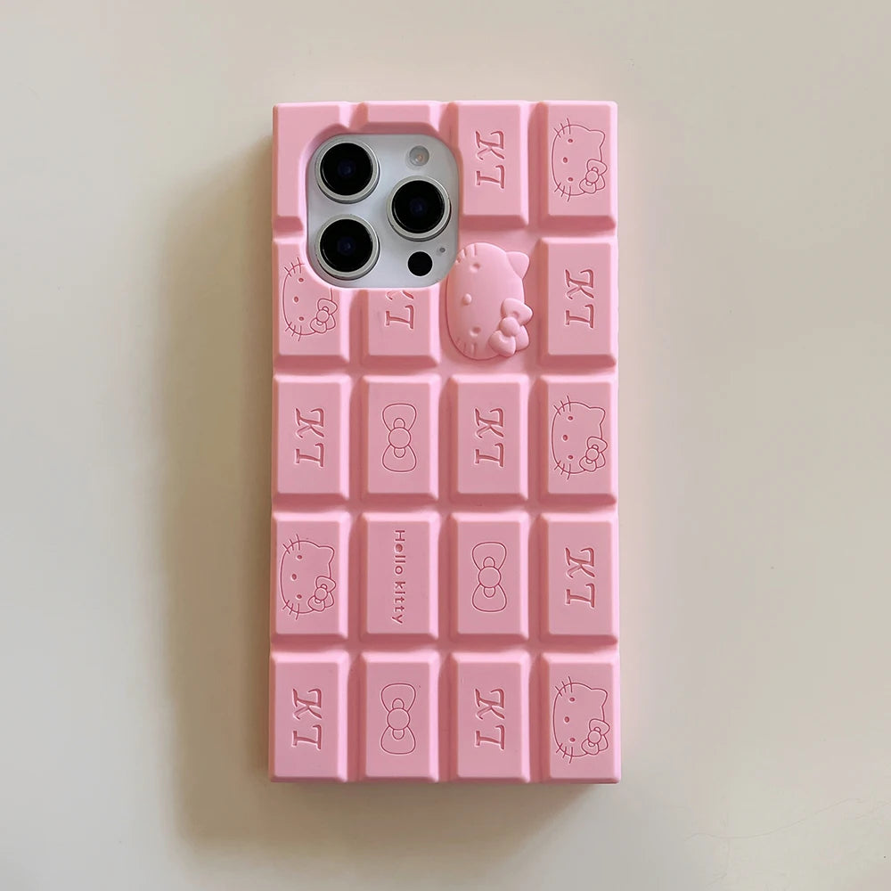 Cute Cartoon Hello Kitty Bear Chocolate Cover Soft Silicone Phone Case