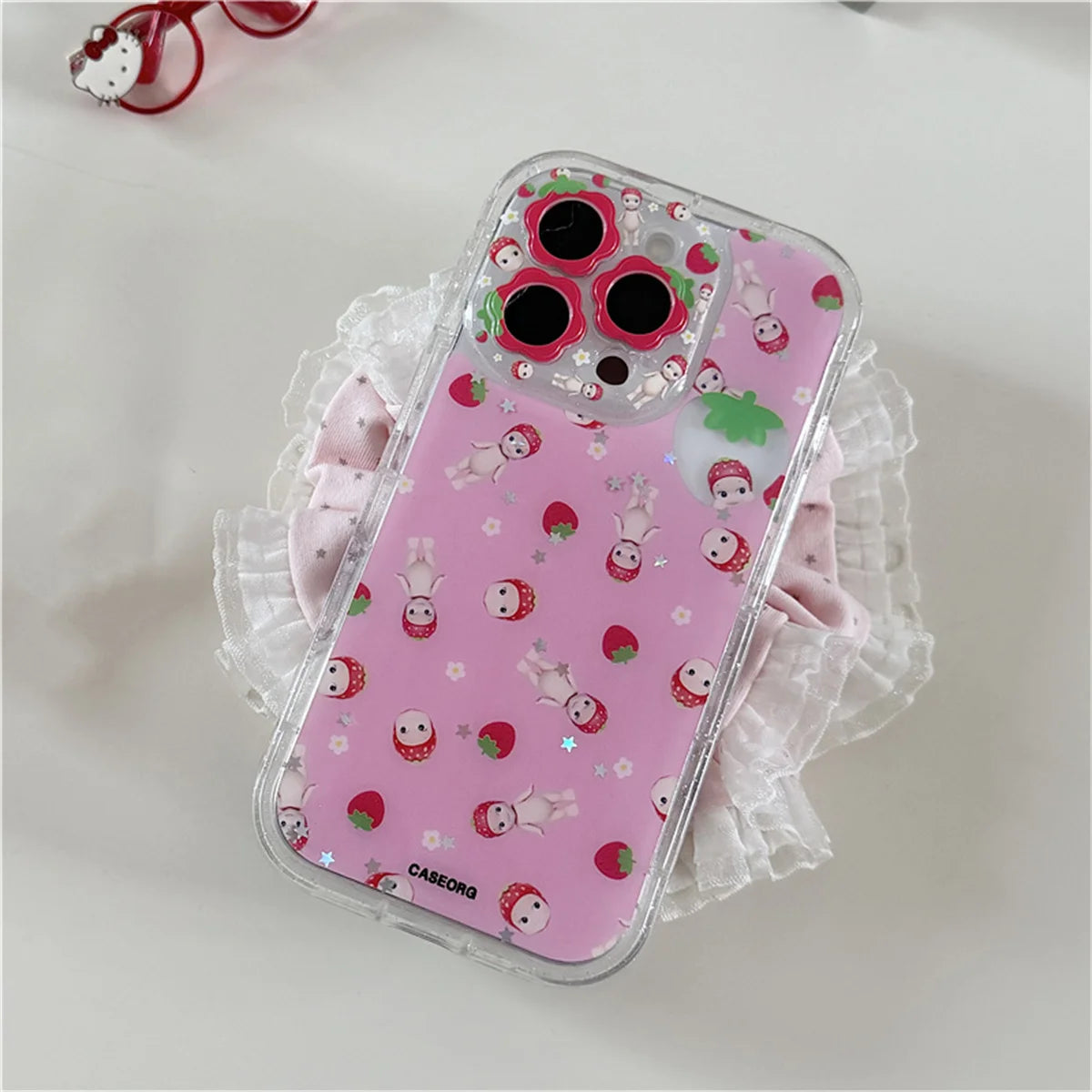 Funny Cute Pink Strawberry Girl Phone Case For iPhone