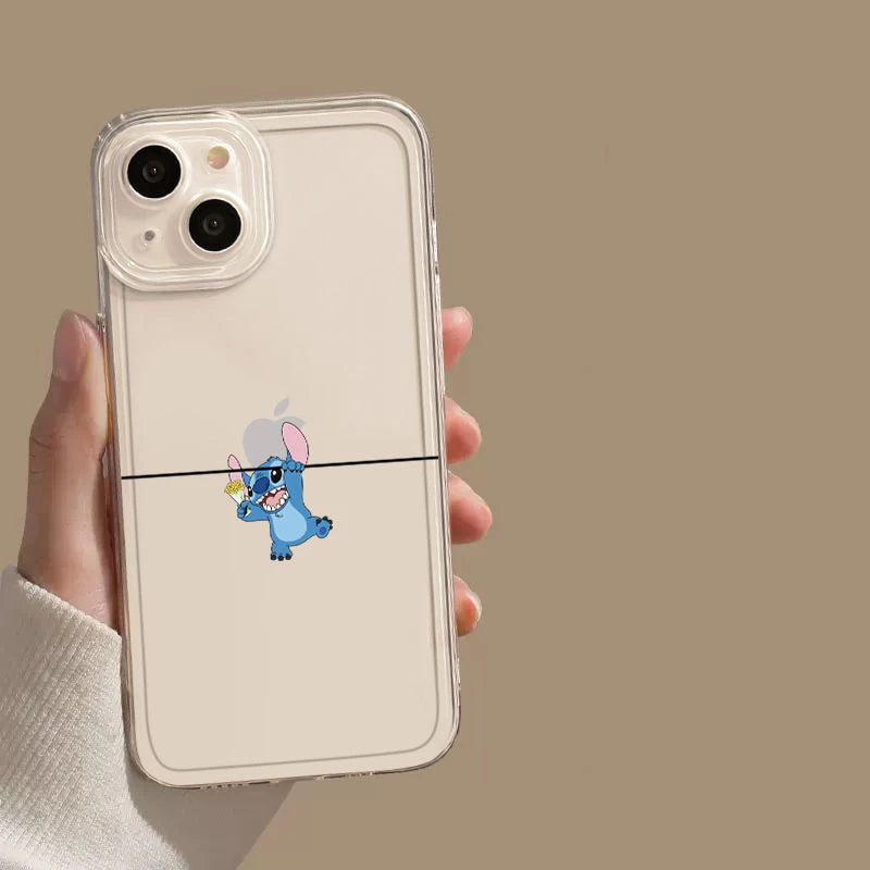 Funny Disney Angel Stitch kawaii Couple Phone Cases For iPhone