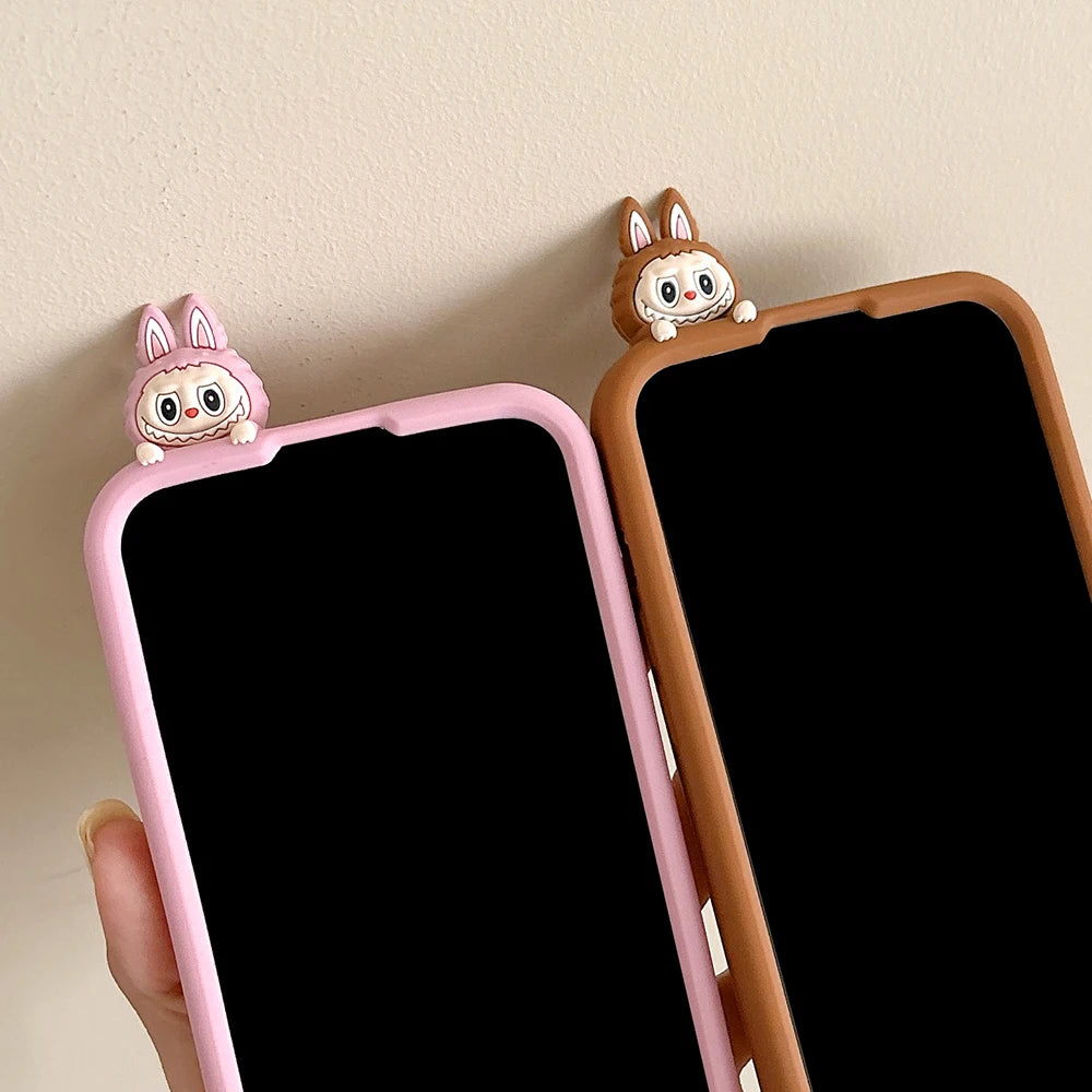 Funny 3D Cartoon LaBubu Monsters Toy Phone Case