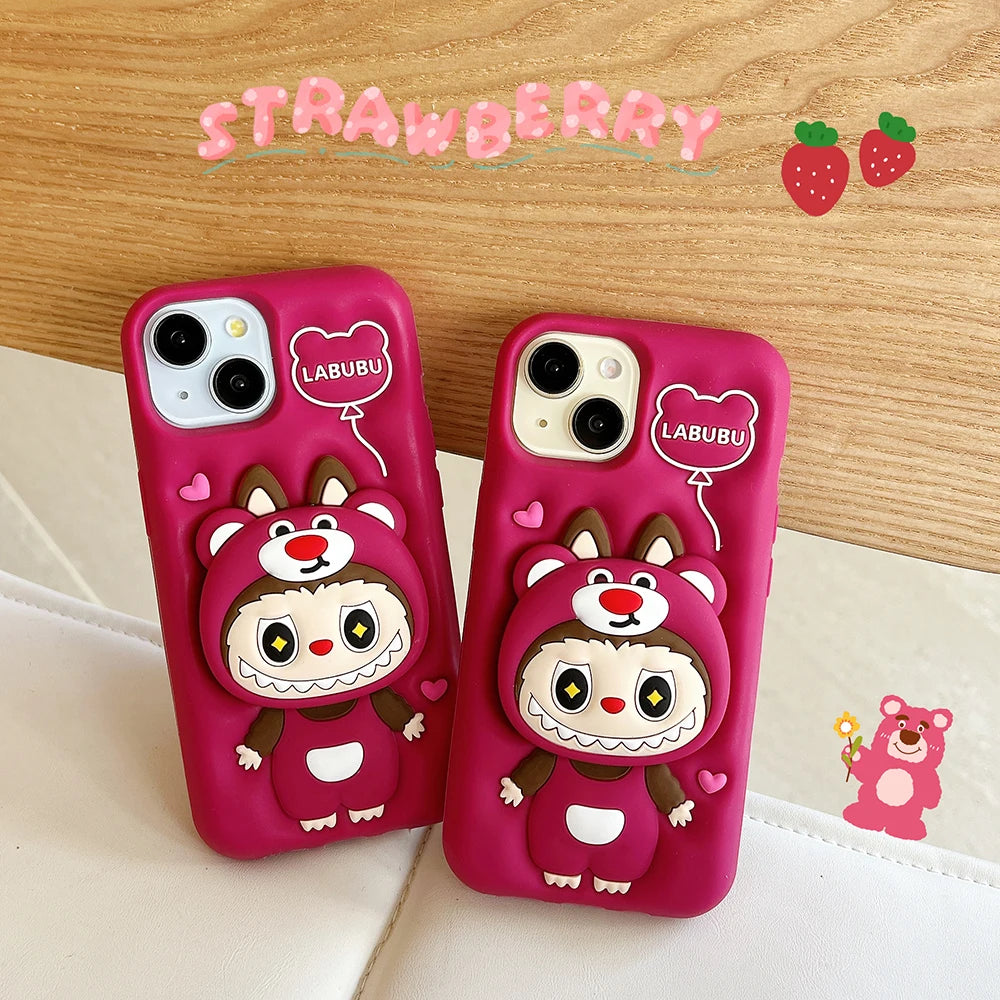 Cute 3D Cartoon Monsters Labubu Phone Case