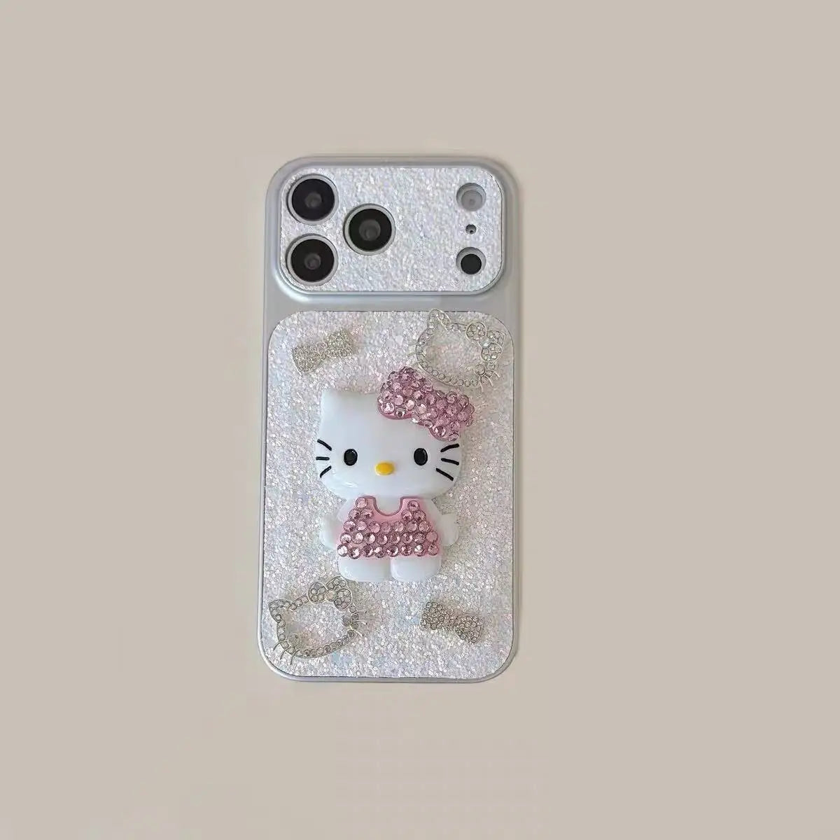 Sanrio Hello Kitty Bling Glitter Pearl 3D Cute Cartoon Phone Case For iPhone