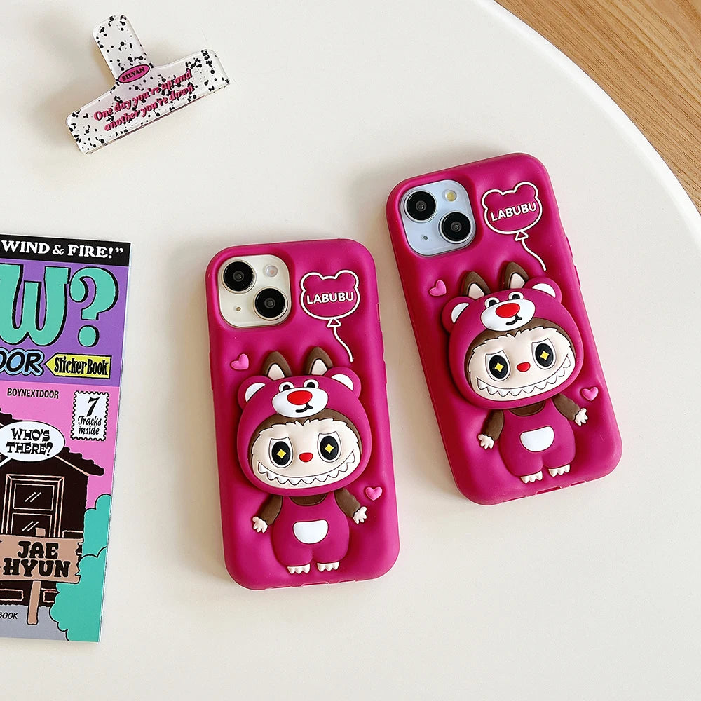 Cute 3D Cartoon Monsters Labubu Phone Case