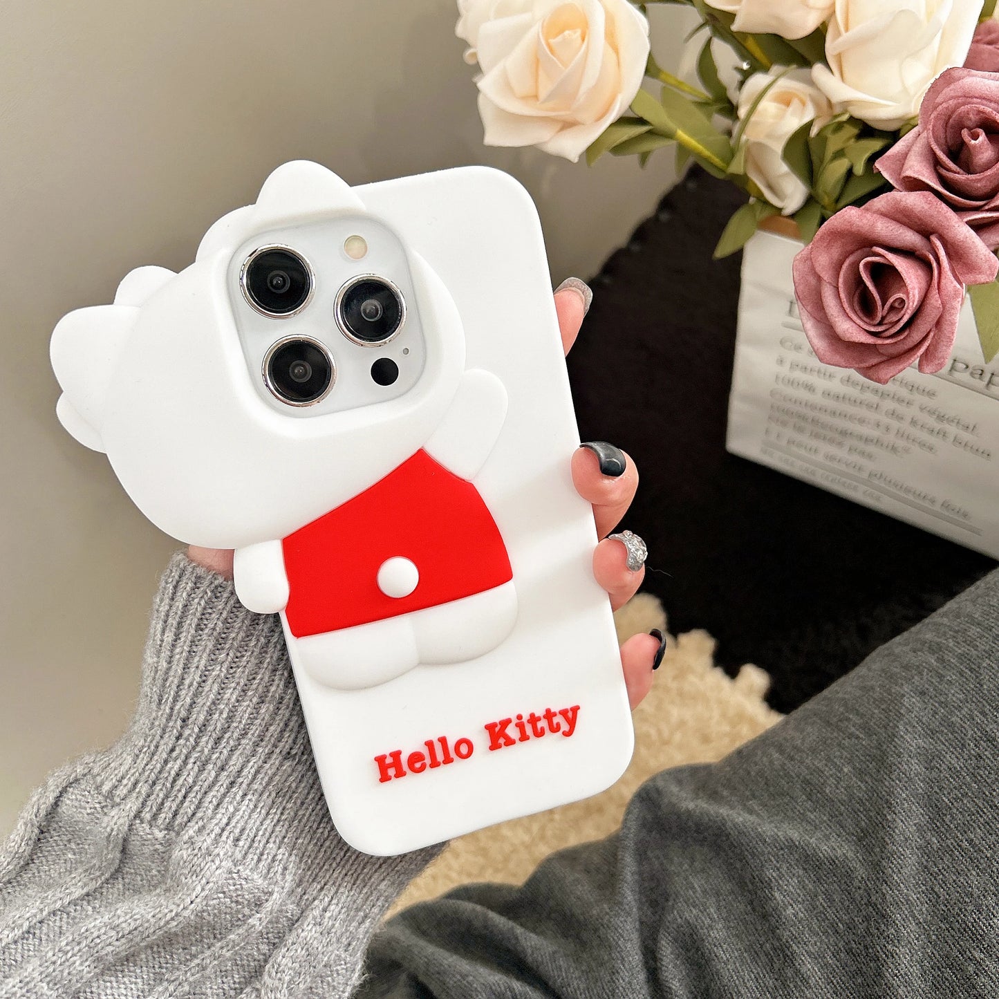 Cute Cartoon Hide and Seek Hello Kitty Phone Case