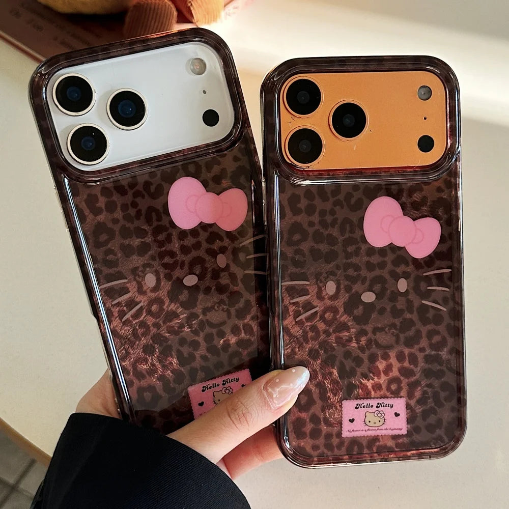 All Inclusive Leopard Print Kitty Emoji Case Phone Case For iPhone