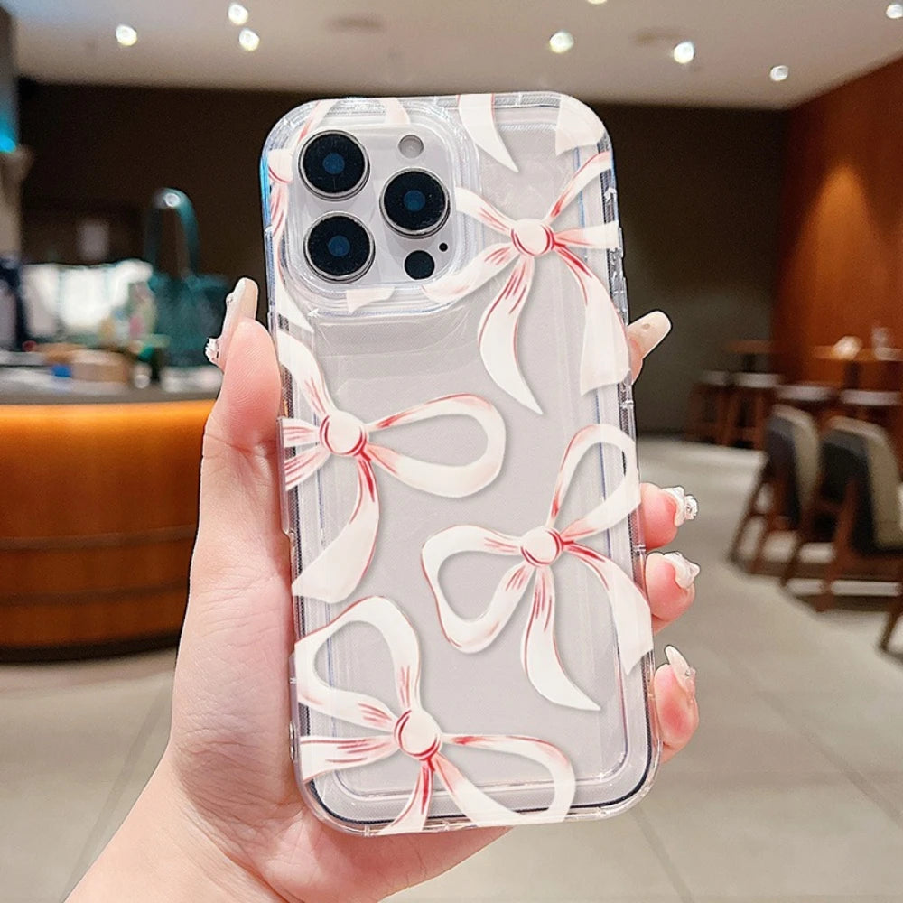 Pink Pastel Bowknot Pattern Phone Case For iPhone