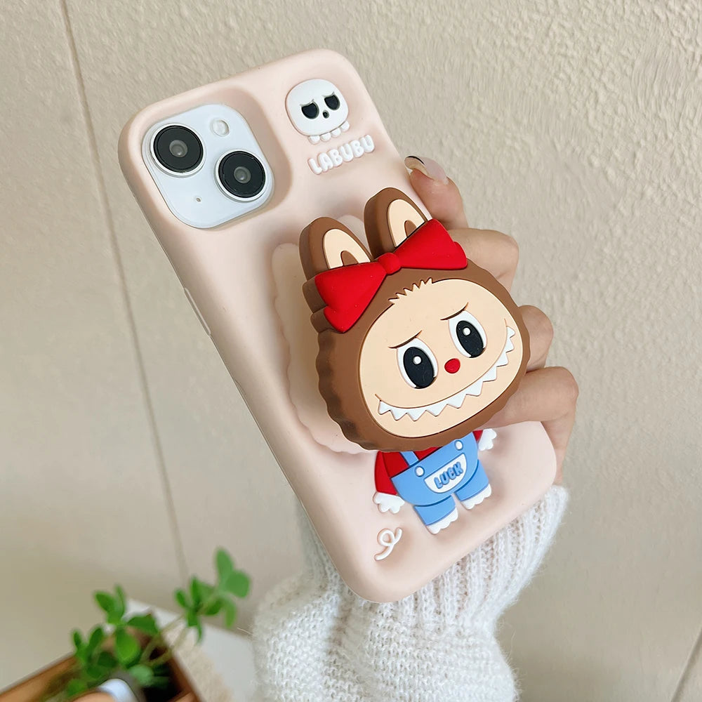 Kawaii Skeleton Camisole Skirt Labubu Monsters Phone Case