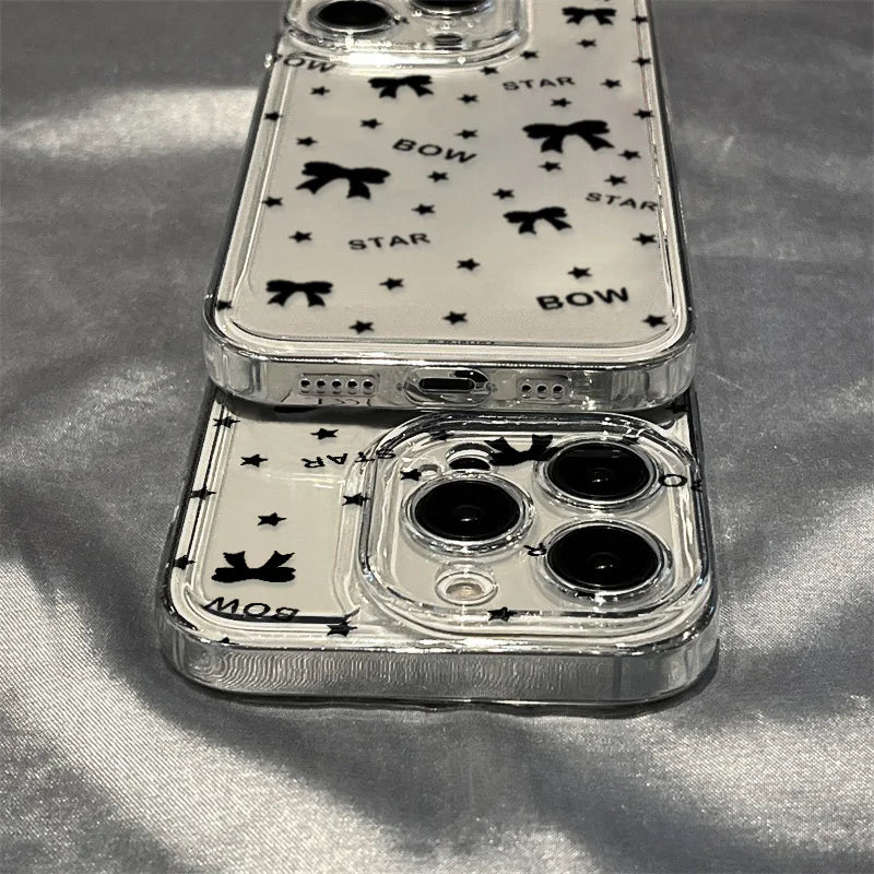 Bow Print Clear Phone Case