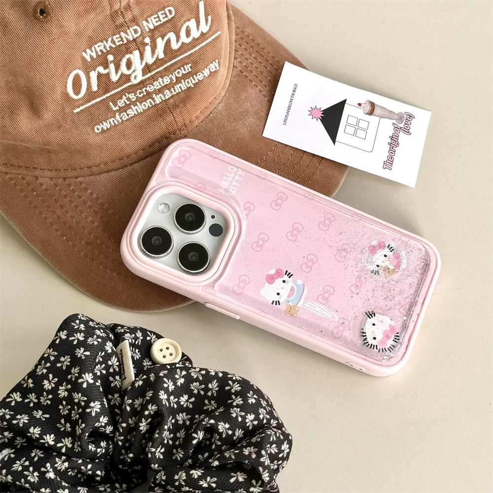 Luxury Pink Hello Kitty Quicksand Phone Case