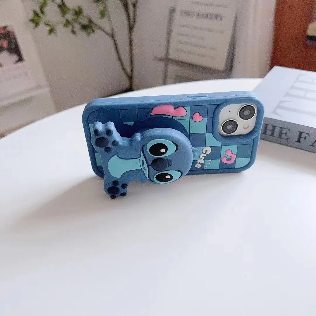 Cute Stitch Case Soft Silicone Cover With Holder Phone Case