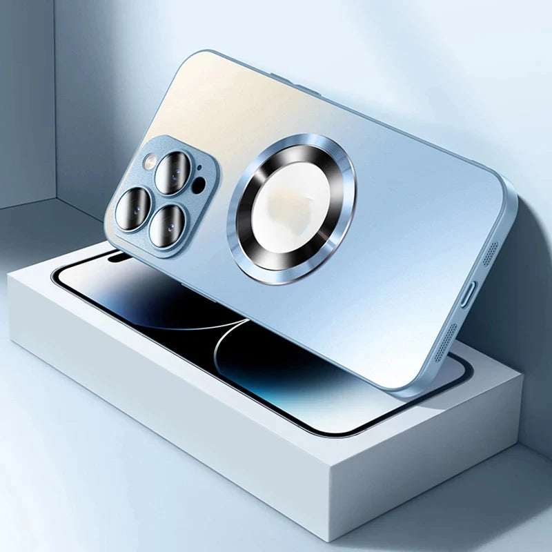 Tempered Glass Matte Magnetic For Magsafe Wireless Charging Case For iPhone