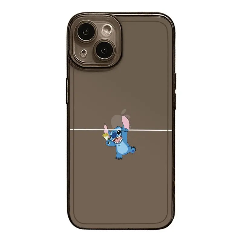 Funny Disney Angel Stitch kawaii Couple Phone Cases For iPhone