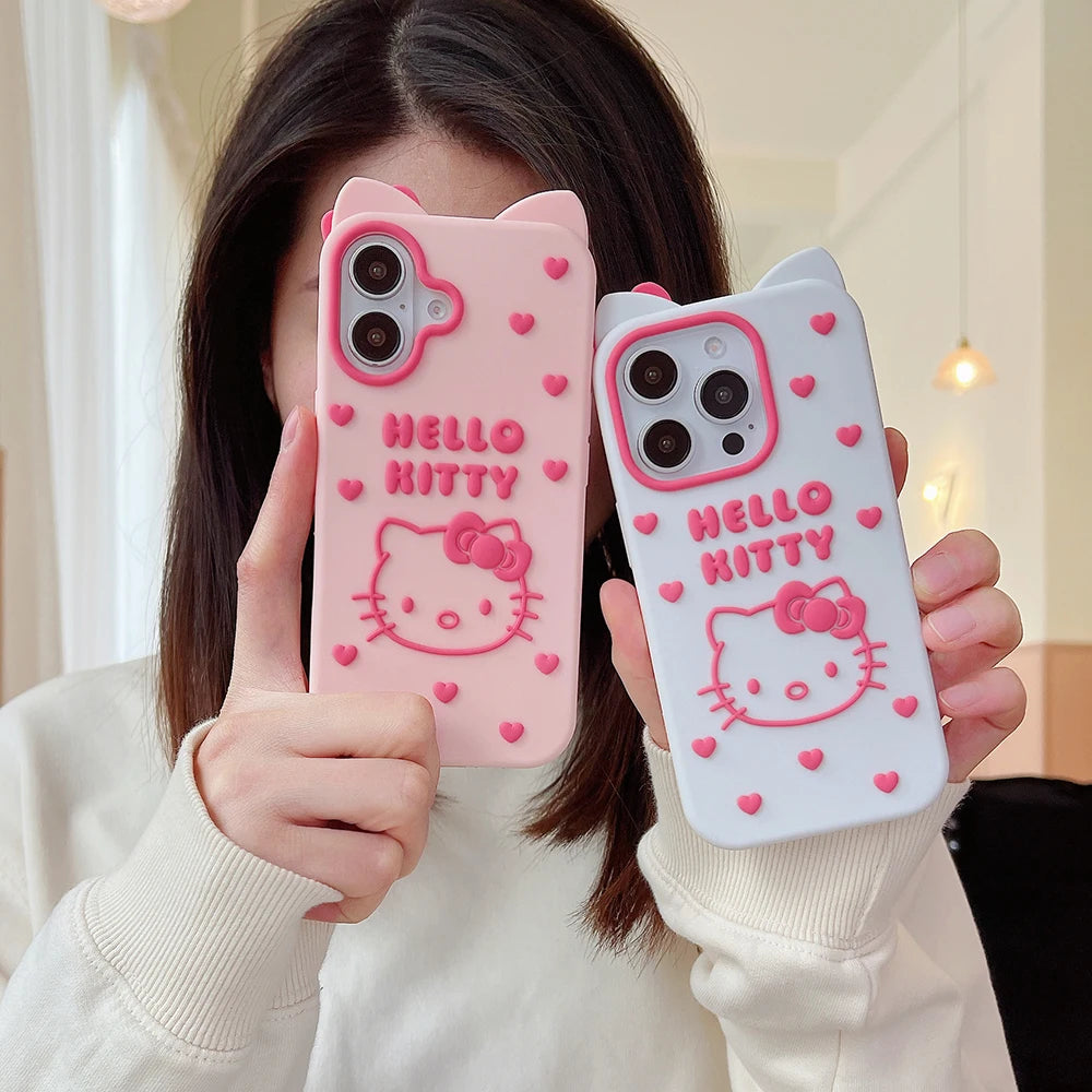 Cartoon Bow Love Hello Kitty Soft Silicone Phone Case