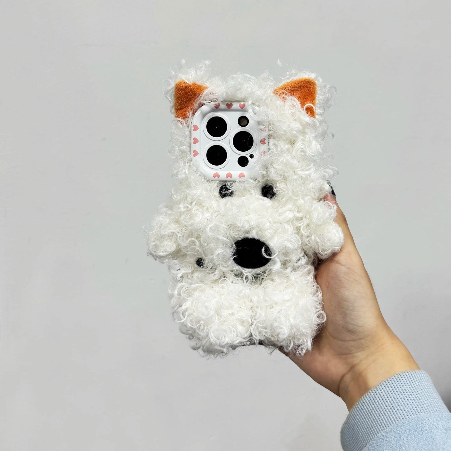 Cute Curly Puppy Plush Phone Case