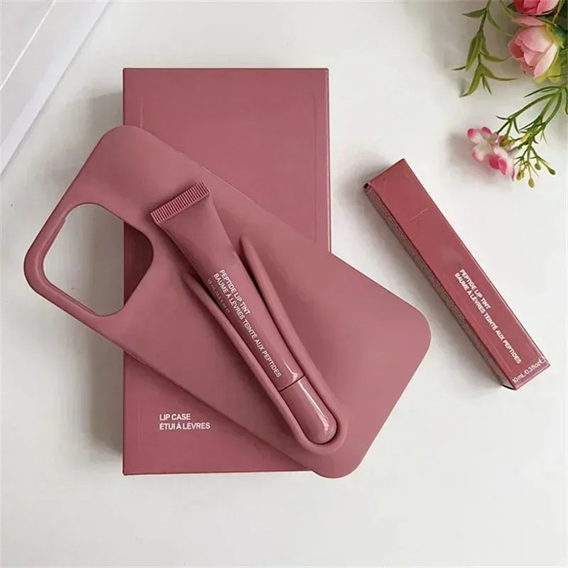 Hot Sale Lipstick Ribbon Toast Gift Set Soft Phone Case For iPhone