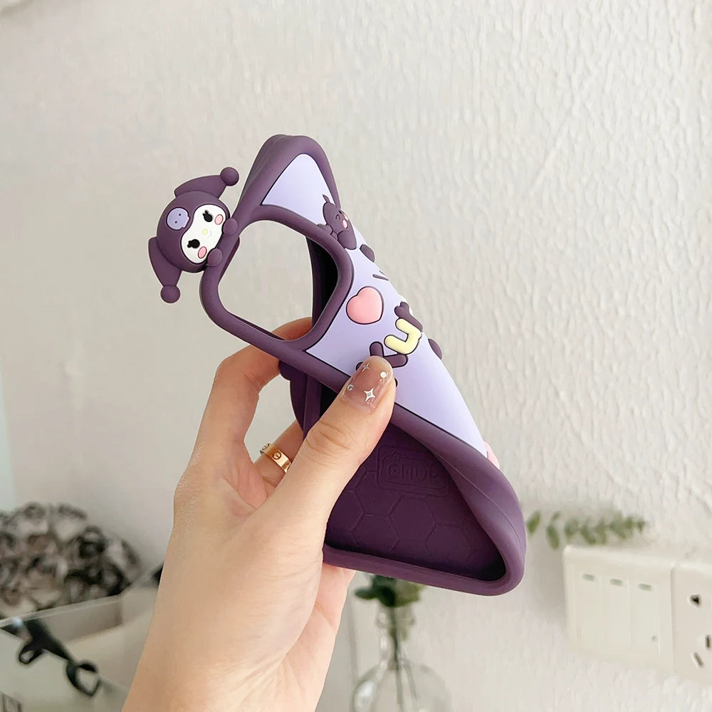 Kawaii 3D Cartoon Kuromi Panther Phone Case