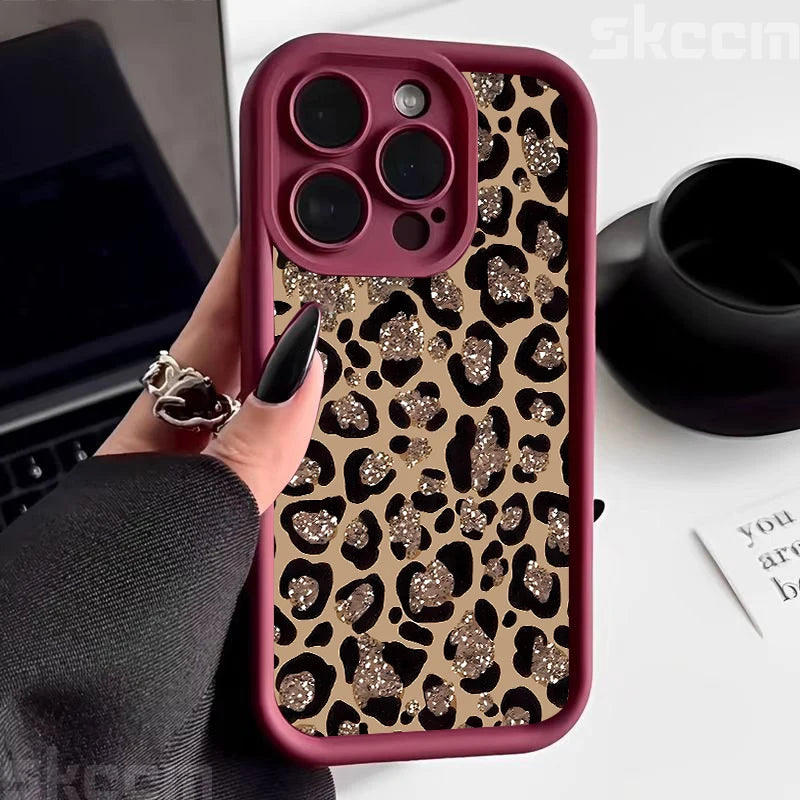 Leopard Print Mom Letter Patter Phone Case For iPhone