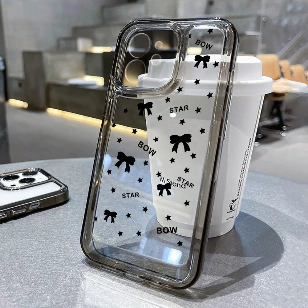 Bow Print Clear Phone Case