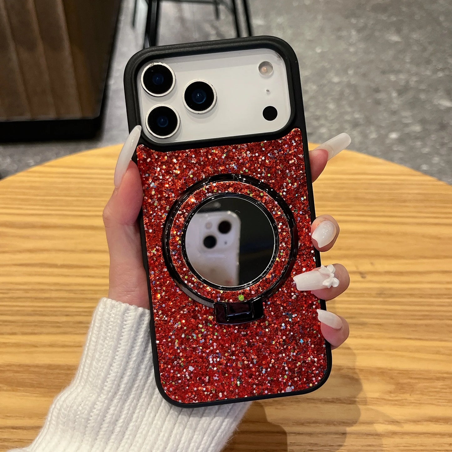 Luxury Glitter Mirror Phone Stand For iPhone