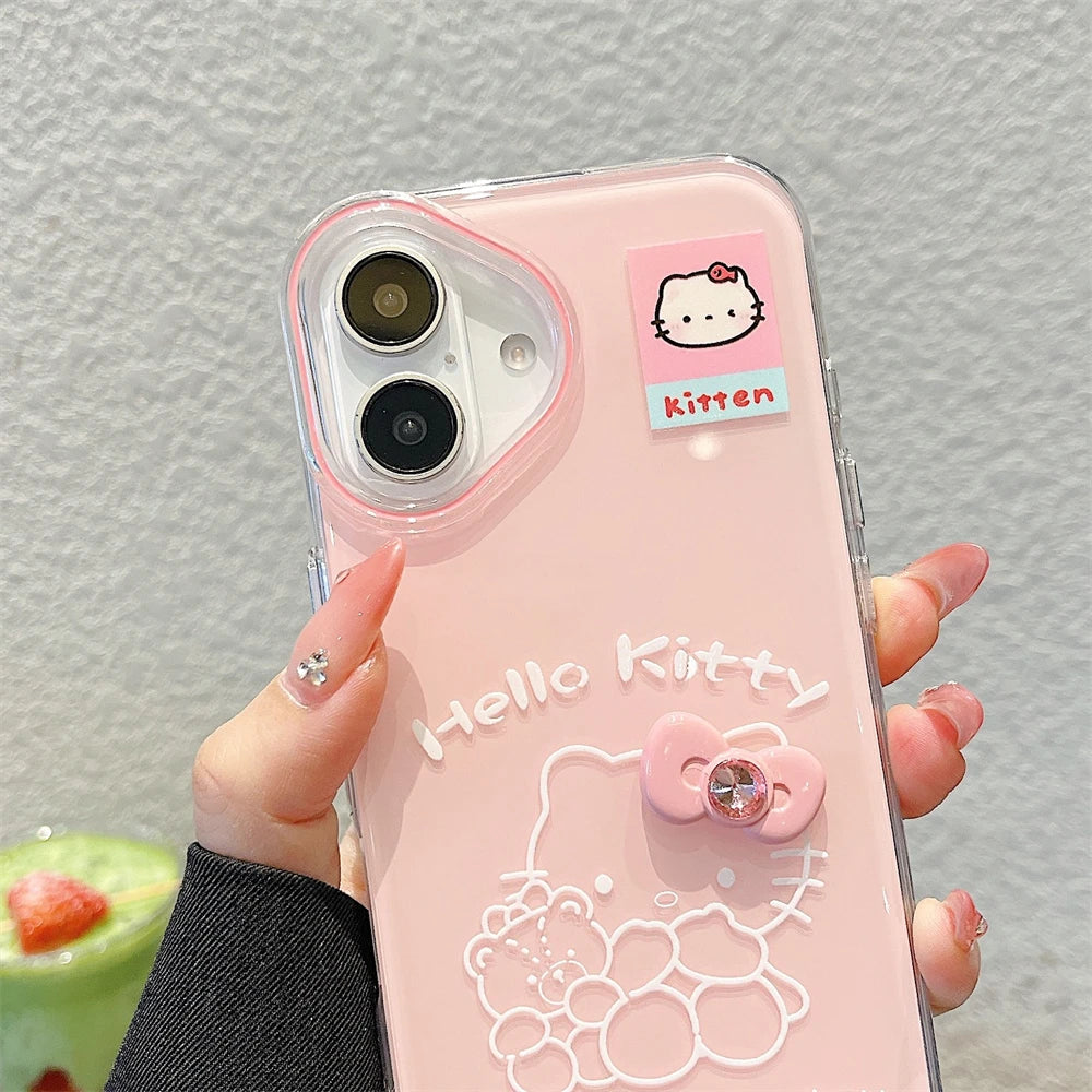 Pink Hello Kitty Cute Mini Bow Phone Case