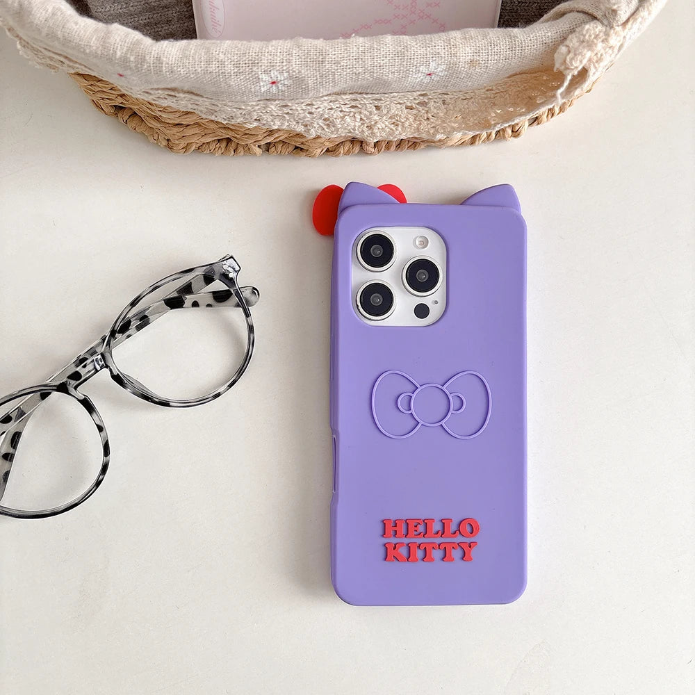 Cute Cartoon Hello Kitty Bow Cat Phone Case