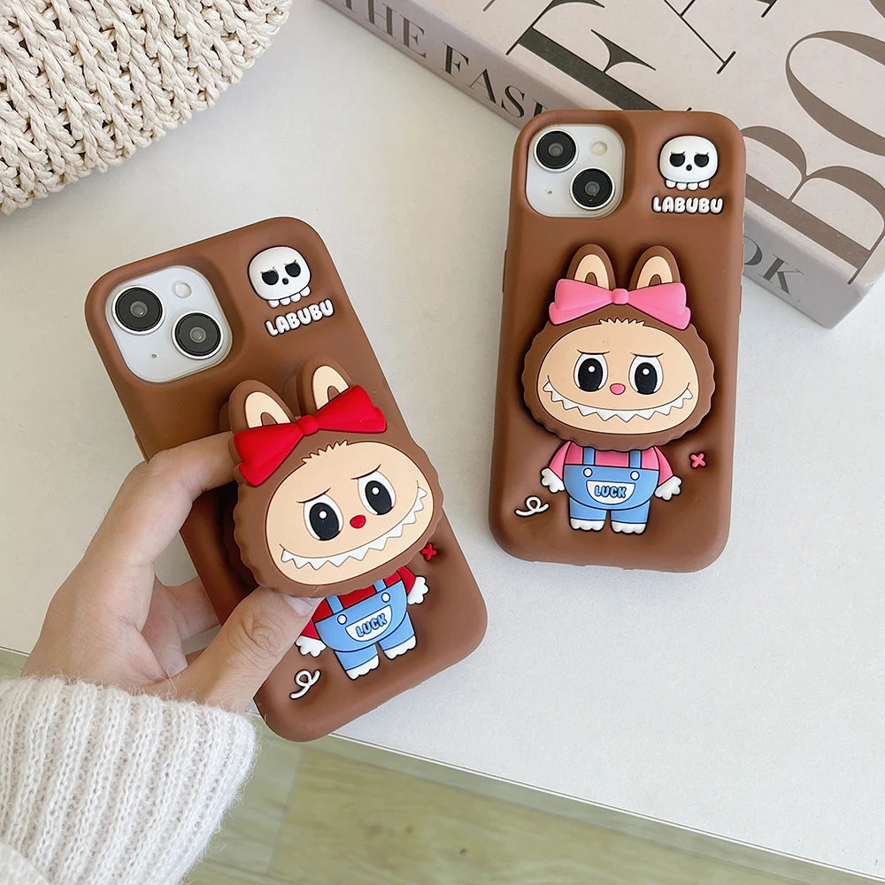 Kawaii Skeleton Camisole Skirt Labubu Monsters Phone Case