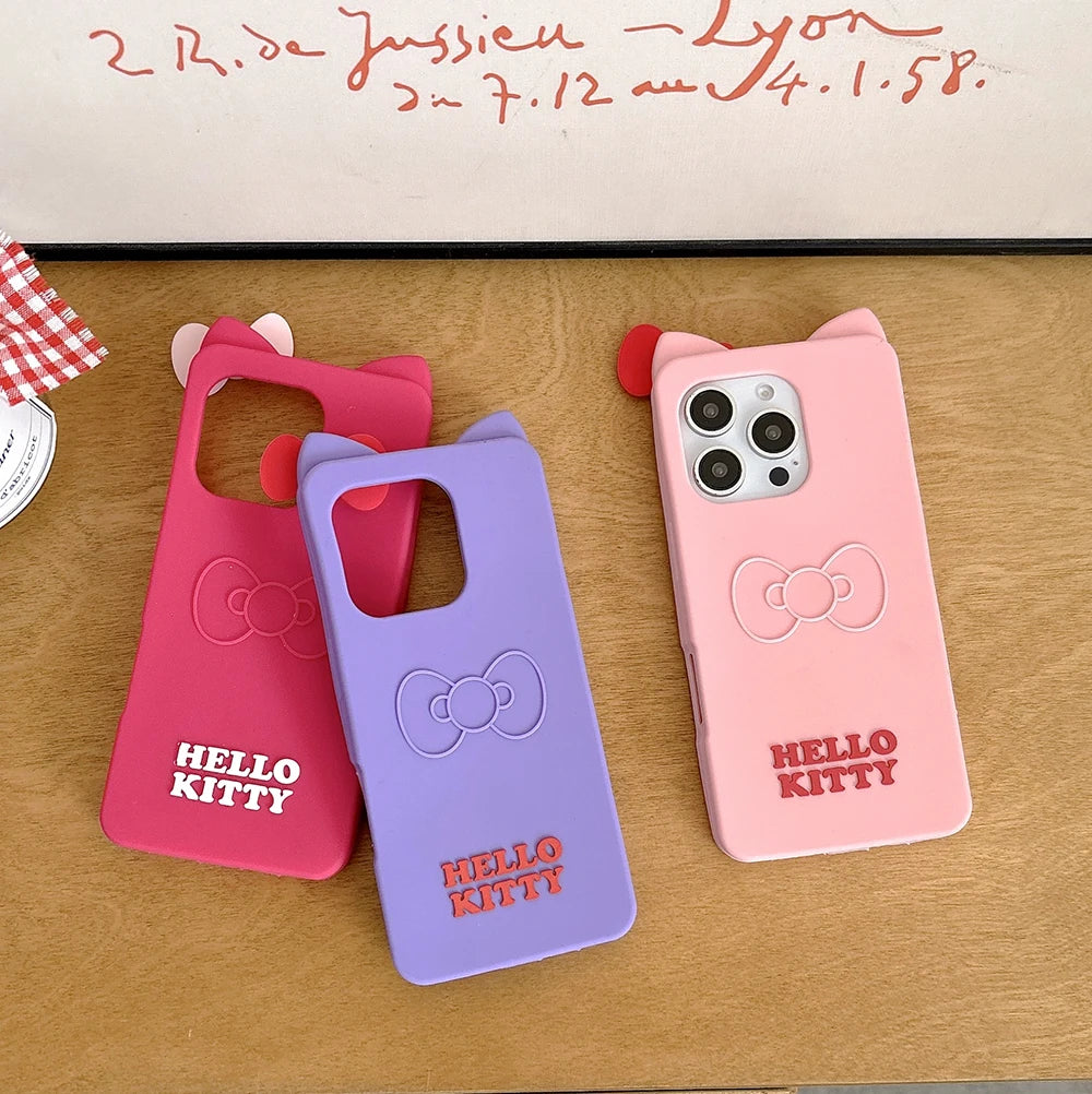 Cute Cartoon Hello Kitty Bow Cat Phone Case