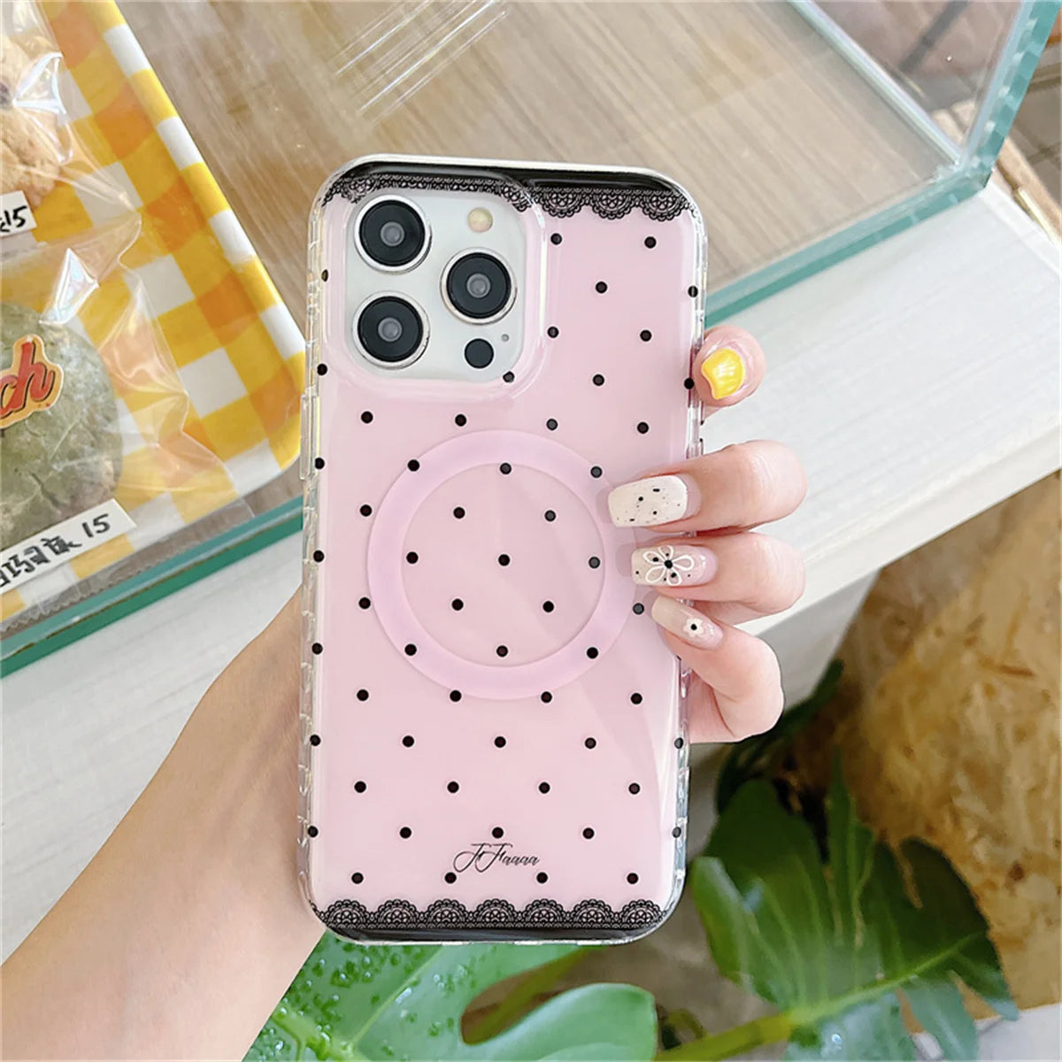 Korean Cute Polka Dot Magnetic Phone Case For iPhone