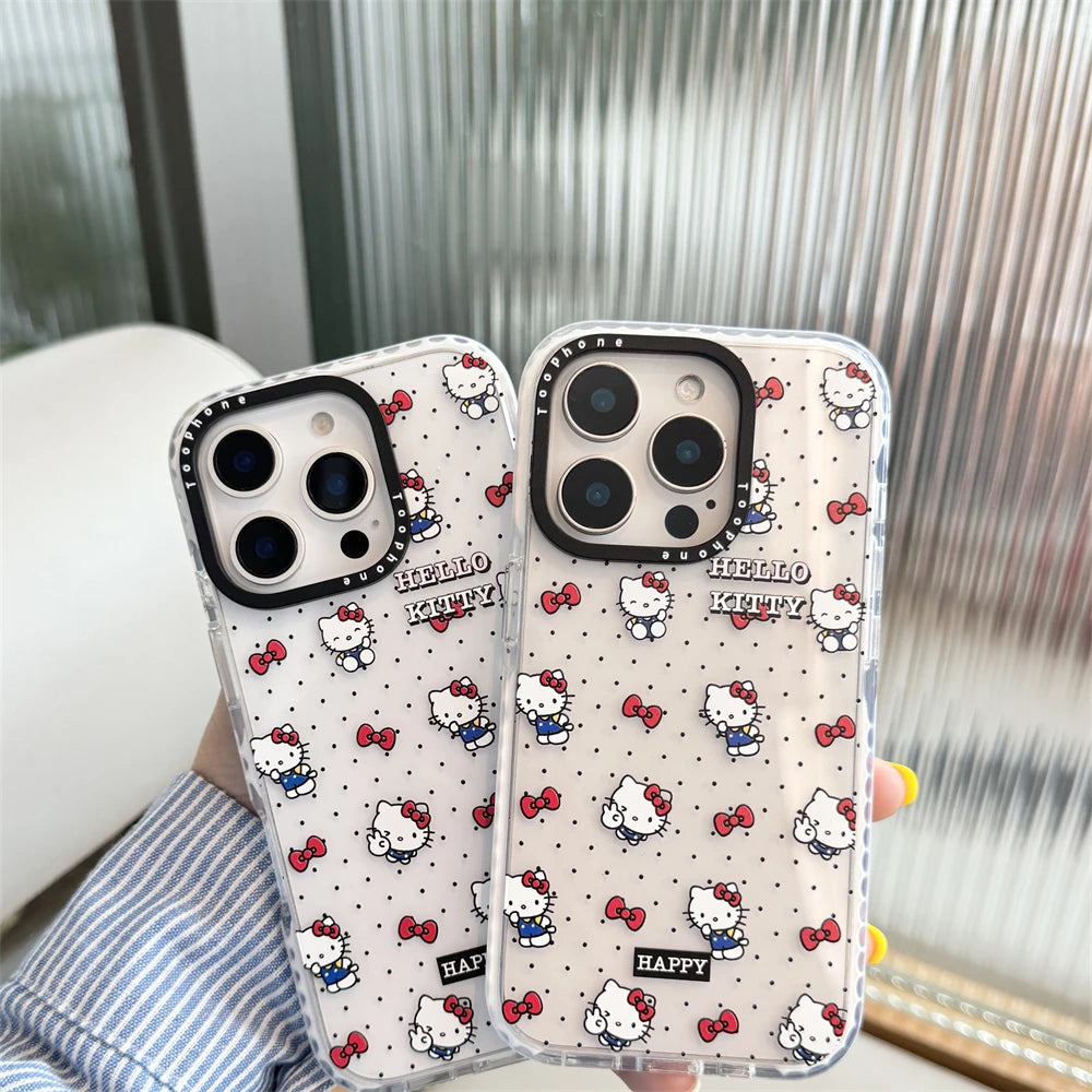 White Cute Mini Red Bow Hello Kitty Phone Case