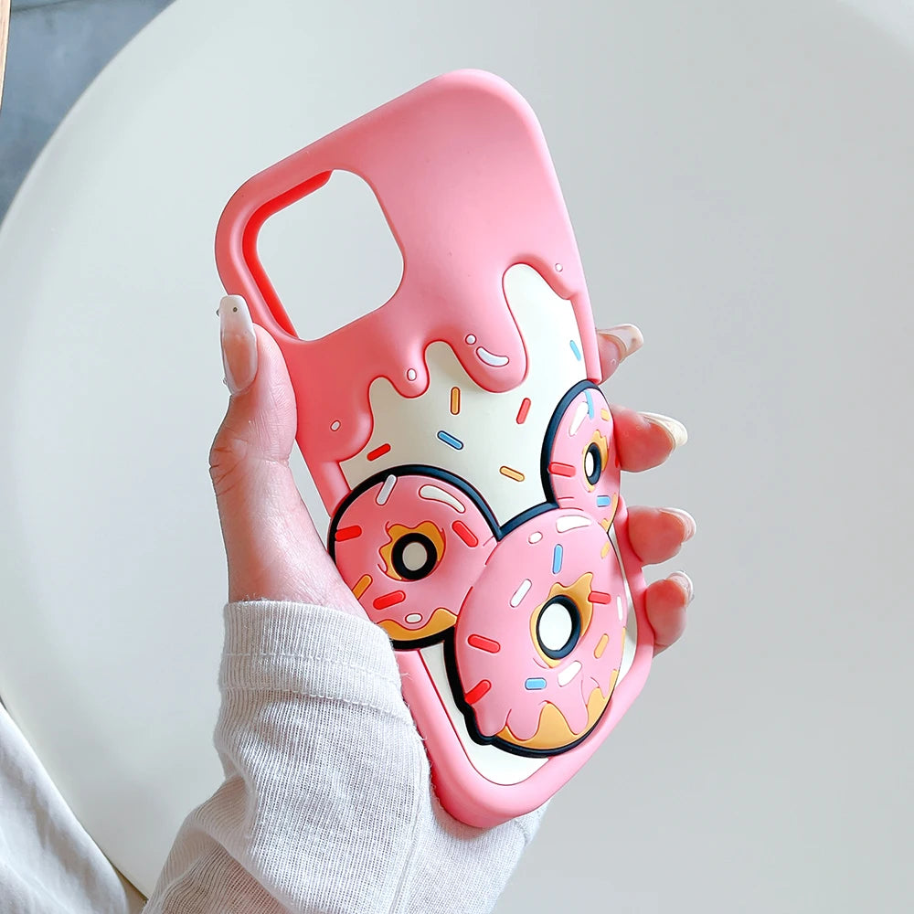 Sweet Mickey Donut Style Soft Silicone Cover Case Phone