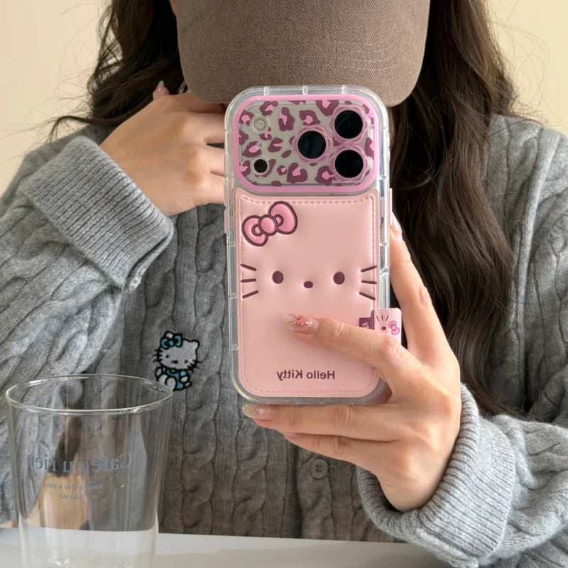 Cute Cartoon Sanrio Leather HelloKitty Phone Case For iPhone