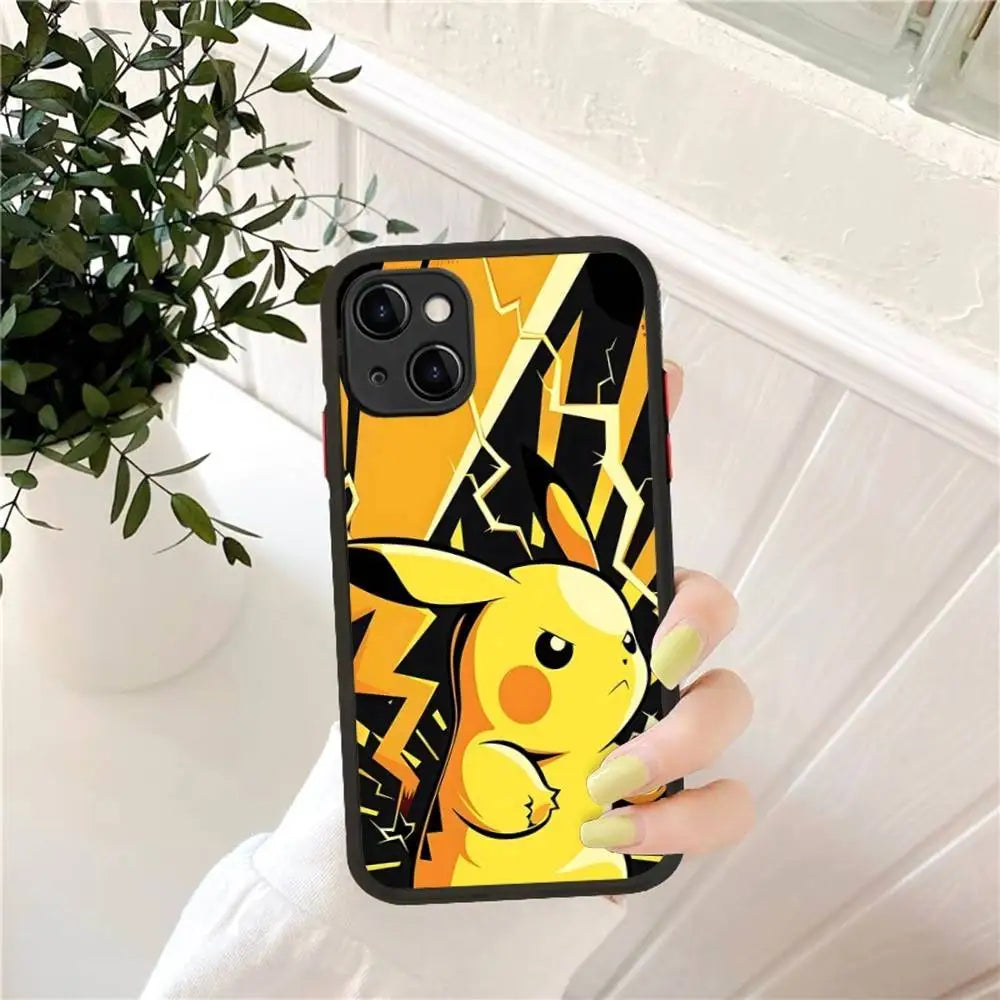 Pokemon Gengar Pikachu Painting Phone Case For iPhone