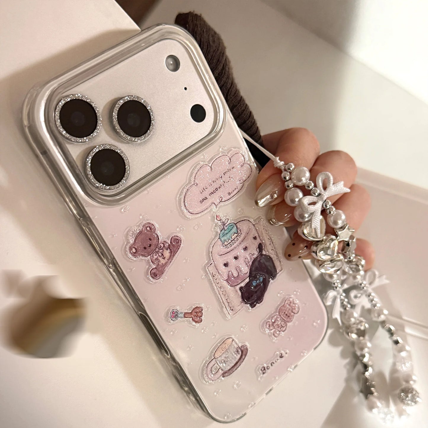 Korean Cartoon Glitter Phone Case For iPhone