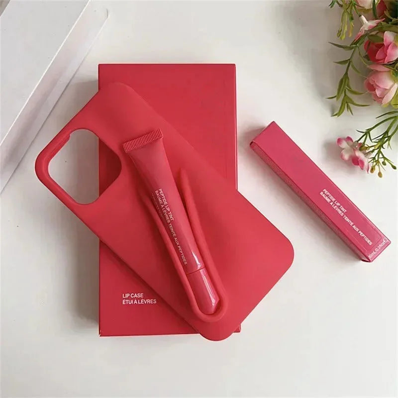 Hot Sale Lipstick Ribbon Toast Gift Set Soft Phone Case For iPhone