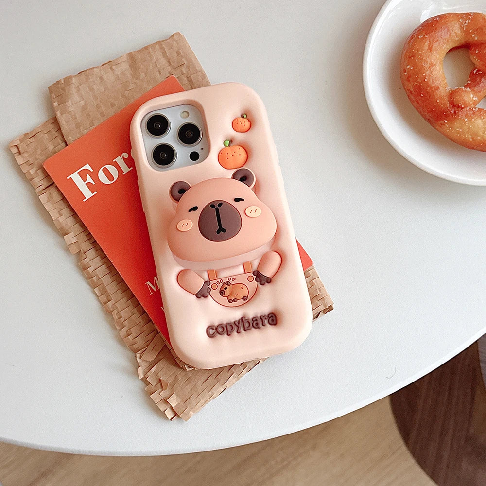 3D Cartoon Copybara Phone Case