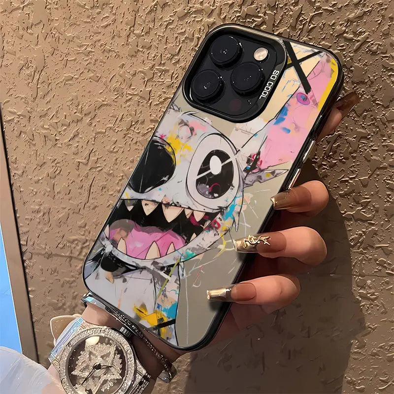 Disney Happy Stitch Cartoon Phone Case For iPhone