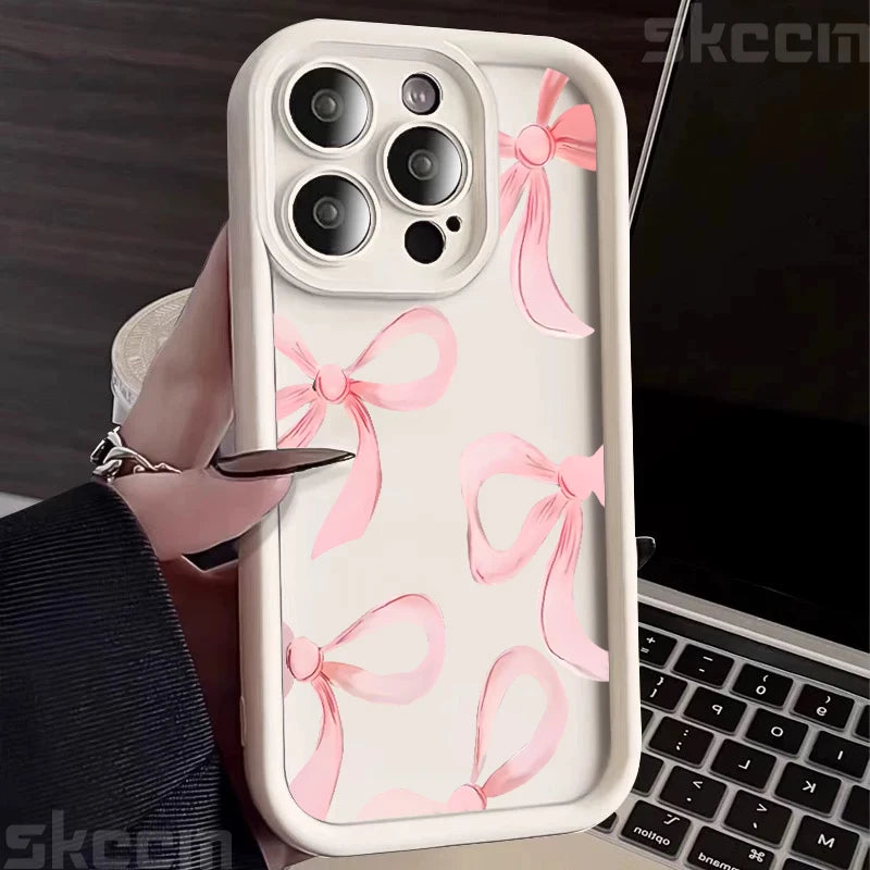 Pink Bow Mom's Letter Pattern Design Phone Case For iPhone