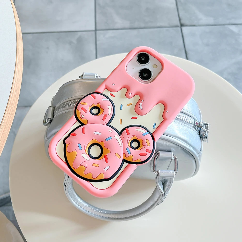 Sweet Mickey Donut Style Soft Silicone Cover Case Phone