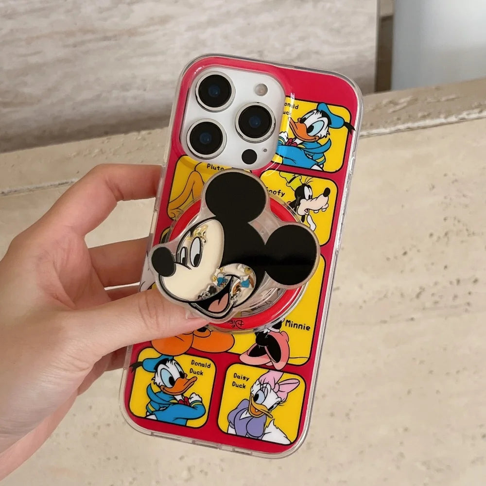 Disney Mickey Minnie Cartoon Graffiti Magnetic Phone Case For iPhone