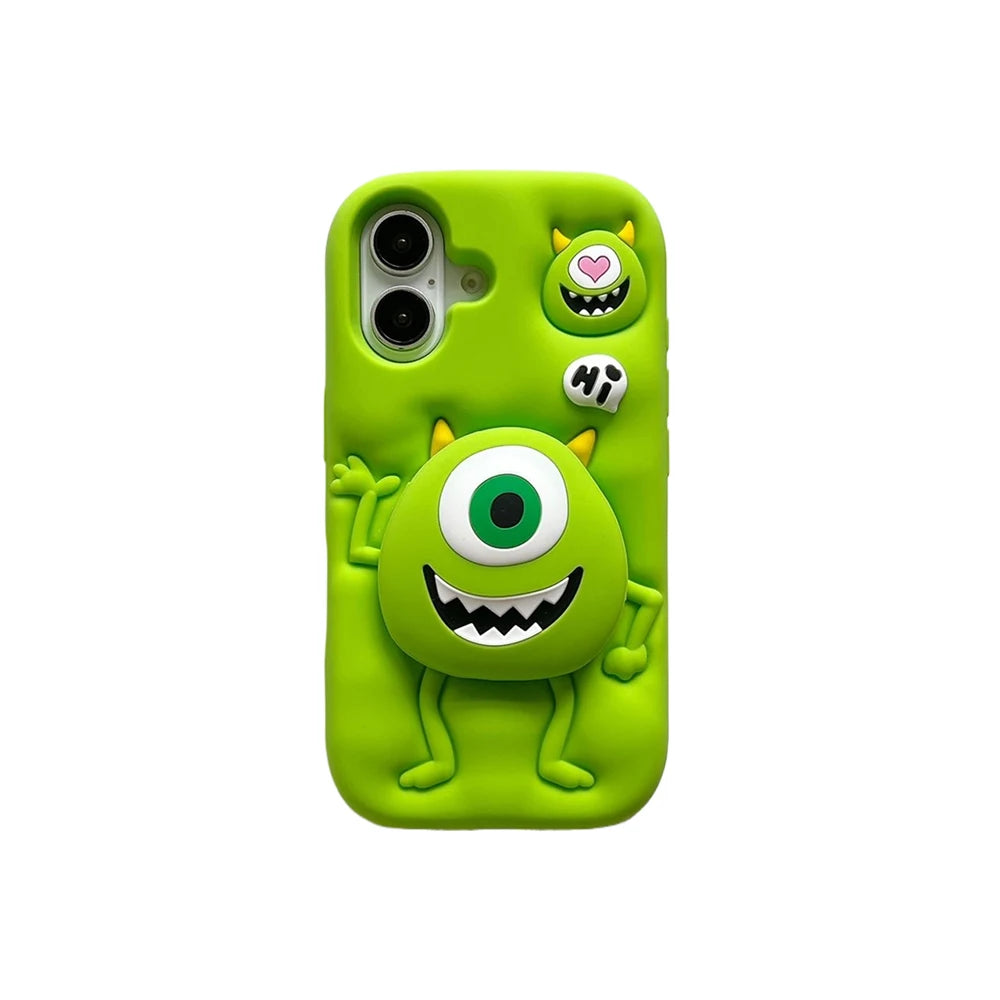Cute Cartoon Monsters Cover With Stand Holder Phone Case
