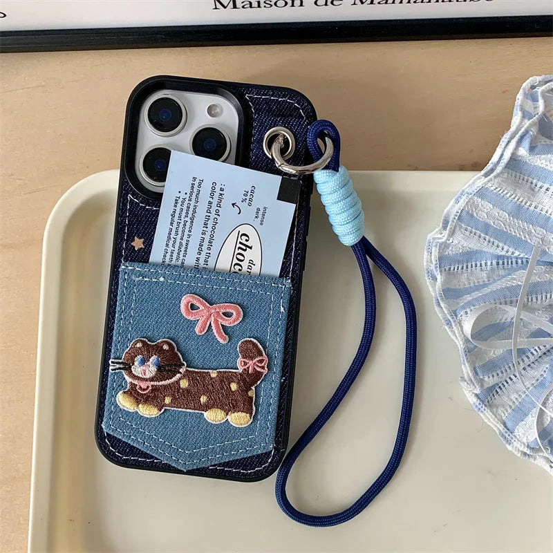Korean Cute Cat Card Slot Phone Case