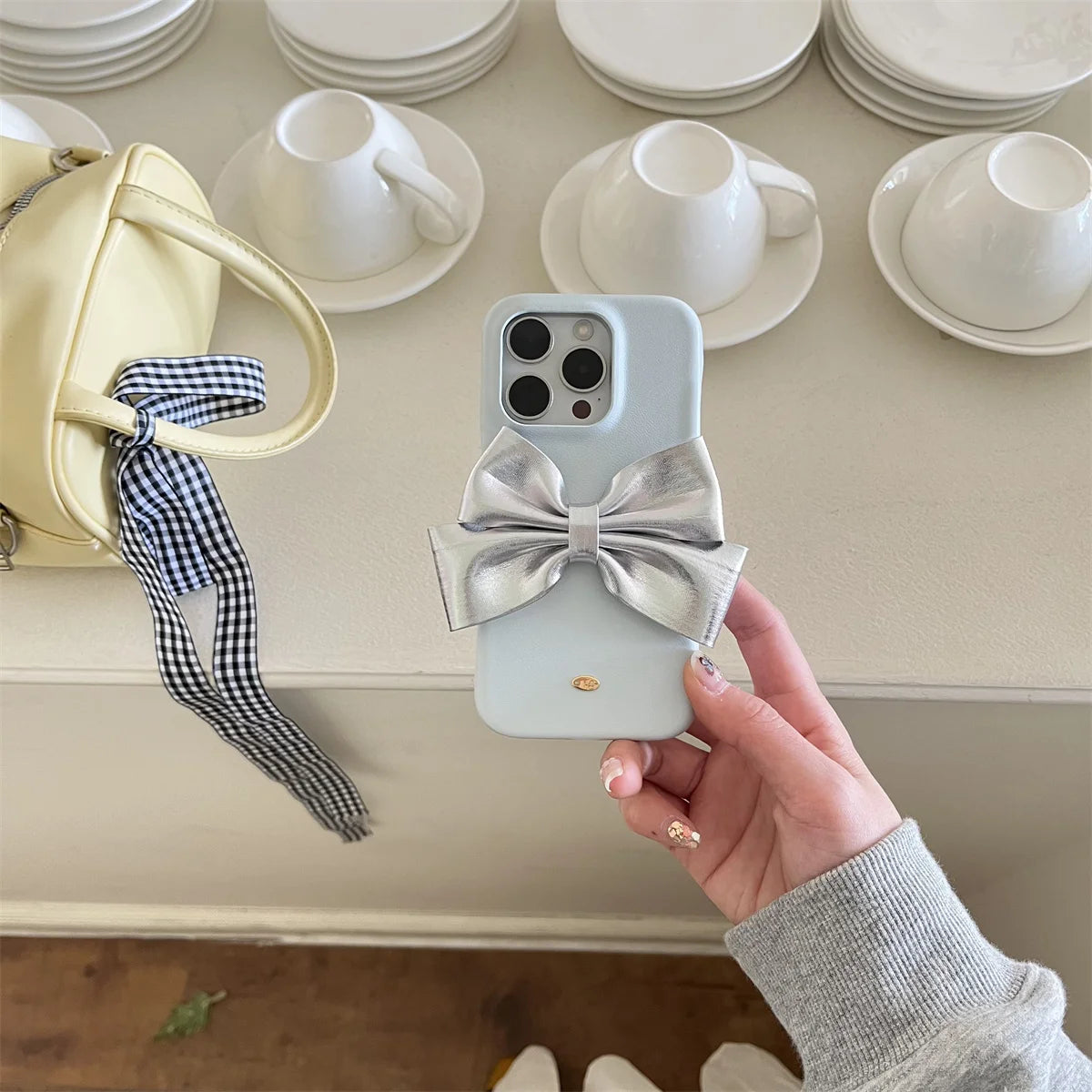 Luxury Silk Texture Skin Feel With 3D Ribbon Phone Case