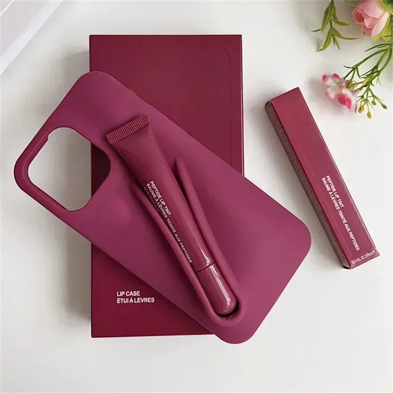 Hot Sale Lipstick Ribbon Toast Gift Set Soft Phone Case For iPhone