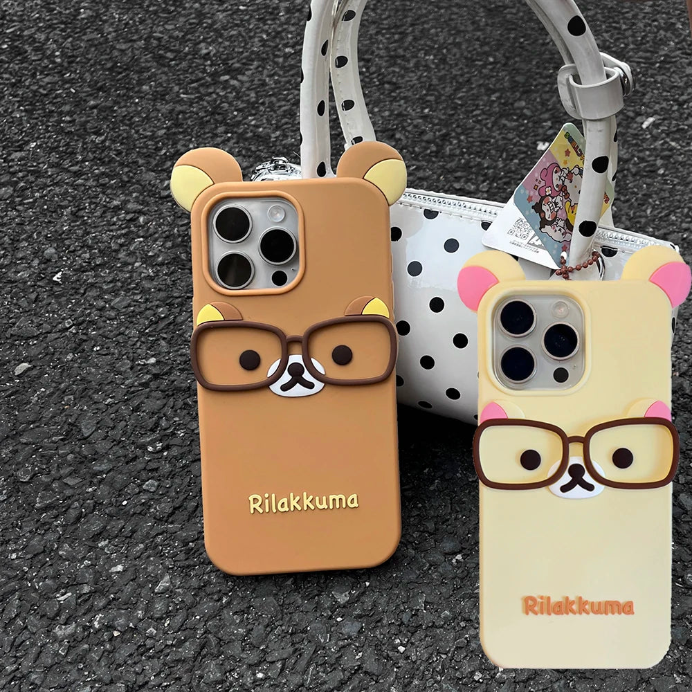 Cartoon Bear Glasses Rilakkuma Phone Case