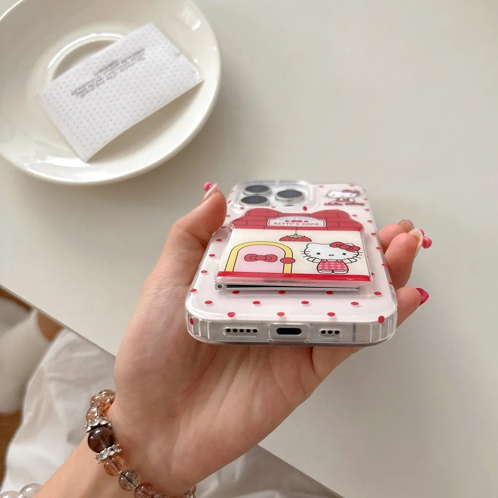 Cute Kitty Mirror Holder Hot Sale Phone Case For iPhone