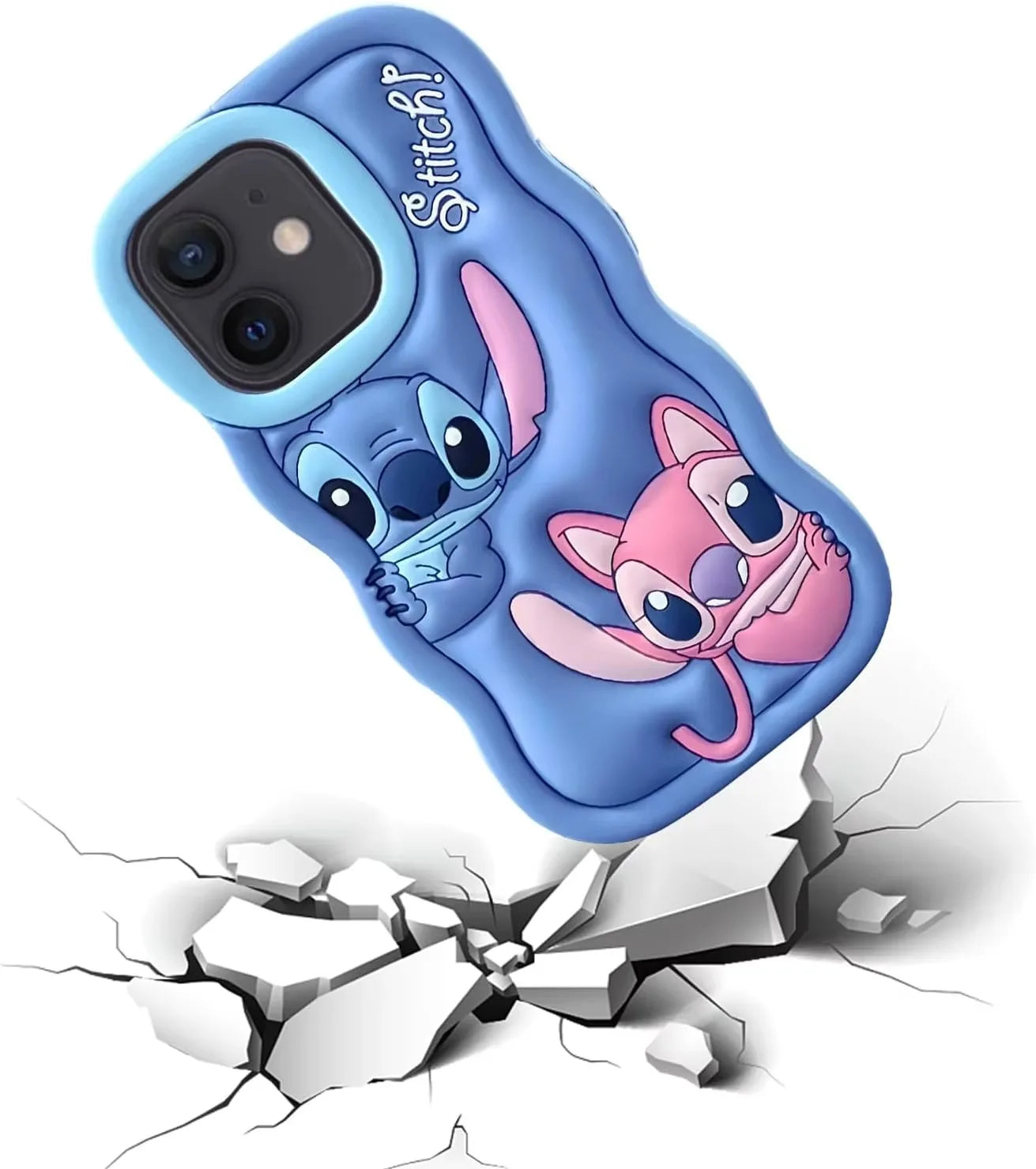 Probe Curious Wave Cartoon Stitch Soft Silicone Phone Case