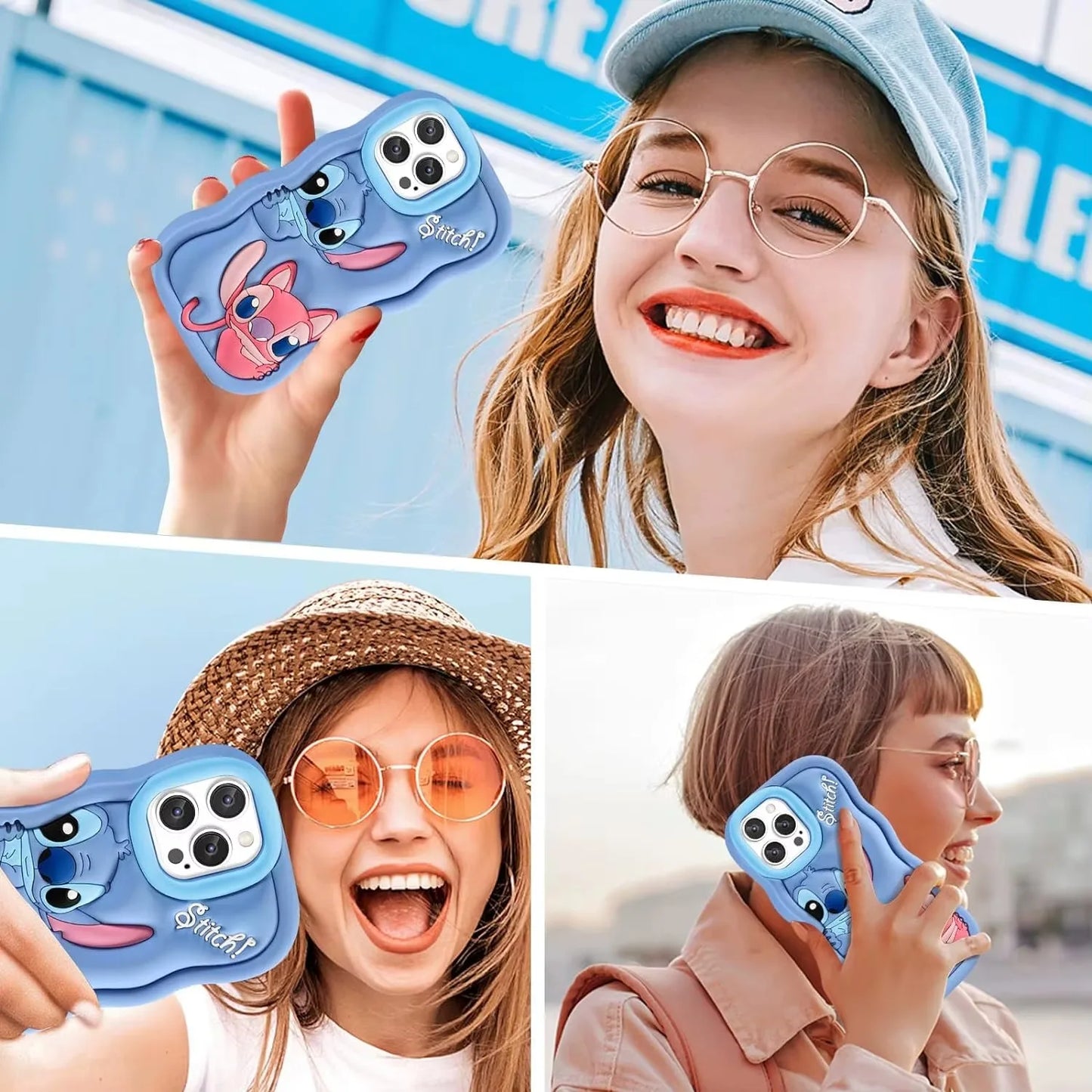 Probe Curious Wave Cartoon Stitch Soft Silicone Phone Case