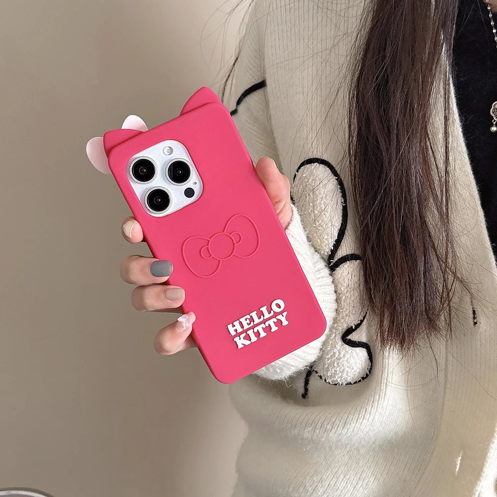 Cute Cartoon Hello Kitty Bow Cat Phone Case